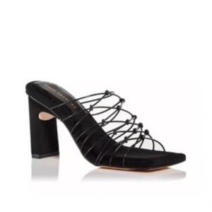 GOOD AMERICAN  black neoprene caged mule Size 9 NEW
